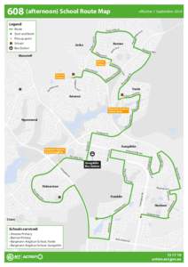 608 (afternoon) School Route Map  effective 1 September 2014 Taylor