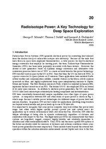 20 Radioisotope Power: A Key Technology for Deep Space Exploration