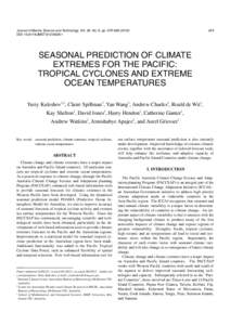 Journal of Marine Science and Technology, Vol. 20, No. 6, pp[removed]DOI: [removed]JMST[removed]SEASONAL PREDICTION OF CLIMATE