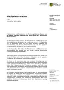 MedieninformationSächsischer Rechnungshof Ihr/-e Ansprechpartner/-in Ute Hein