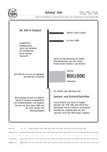 ®Bulldog® Slab  medium · halbfett · demi-gras seminegra · neretto · halvfet  Club Type and Bulldog are registered trade marks of the copyright owner Adrian Wiliams 2009