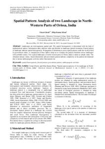 American Journal of Mathematical Analysis, 2014, Vol. 2, No. 1, 1-3 Available online at http://pubs.sciepub.com/ajma/2/1/1 © Science and Education Publishing DOI:[removed]ajma[removed]Spatial Pattern Analysis of two Land