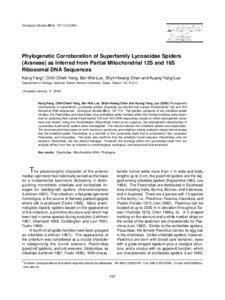 Zoological Studies 39(2): [removed]Phylogenetic Corroboration of Superfamily Lycosoidae Spiders