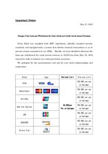 [PDF] Change of the Limit per Withdrawal for Cash Cards and Credit Cards Issued Overseas