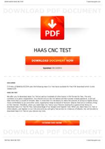 BOOKS ABOUT HAAS CNC TEST  Cityhalllosangeles.com HAAS CNC TEST
