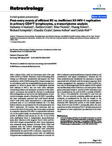 Retroviruses / Virology / Sexually transmitted diseases and infections / HIV / Immunology / National Institute of Allergy and Infectious Diseases / Biology / Microbiology / Retrovirology