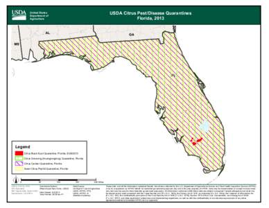 USDA Citrus Pest/Disease Quarantines Florida, 2013 United States Department of Agriculture