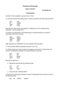 Place of articulation / Articulation / Nyangumarta language / Index of phonetics articles / Linguistics / Phonetics / Human voice