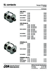 SL contacts  Range of Products[removed]Part Number