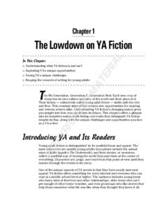 Chapter 1  AL The Lowdown on YA Fiction In This Chapter