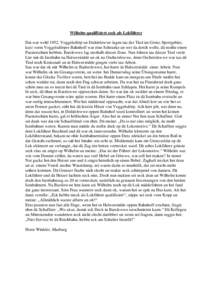 Wilhelm qualifiziert seck als Lokführer Dat war wohl 1952, Voggelsdörp un Deddelewwe lagen tau der Tied im Grenz-Sperrgebiet, kurz vorm Voggelsdörper Bahnhoff war eine Schranke un wer da dorch wolle, dä moßte einen