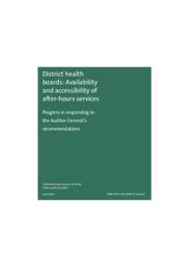 District health boards: Availability and accessibility of after-hours services