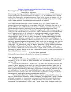 Southern Campaign American Revolution Pension Statements Pension application of Richard Mount S43021 fn25NC Transcribed by Will Graves[removed]Methodology: Spelling, punctuation and/or grammar have been corrected in som