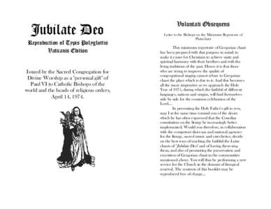 Jubilate Deo, Reproduction of Typis Polyglottis Vaticanis Edition