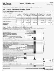 BC428  British Columbia Tax T1 General – 2001