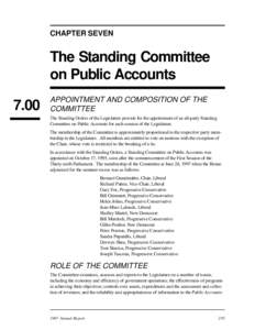 CHAPTER SEVEN  The Standing Committee on Public Accounts 7.00