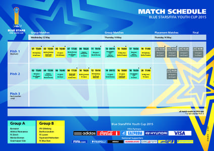 MATCH SCHEDULE BLUE STARS/FIFA YOUTH CUP 2015 Group Matches  Group Matches