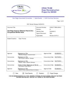 ORAU TEAM Dose Reconstruction Project for NIOSH Oak Ridge Associated Universities I Dade Moeller I MJW Technical Services Page 1 of 21