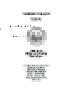 Candidates And Voters Guide To WRITE-IN Filing And Voting Procedures
