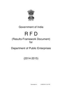 Government of India  RFD (Results-Framework Document) for Department of Public Enterprises