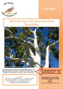 [removed]June 2010 Alice Springs Field Naturalist Club Newsletter