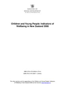 Children and Young People: Indicators of Wellbeing in New Zealand 2008