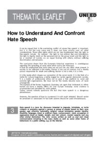 How to Understand And Confront Hate Speech