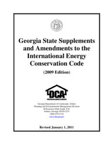 Georgia State Supplements and Amendments to the International Energy Conservation Code[removed]Edition)
