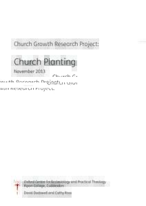 Church Growth Research Project:  Church Planting NovemberOxford Centre for Ecclesiology and Practical Theology