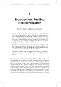 England: Neo-liberalization 1405134316_4_001 Final Proof page[removed]:04pm Compositor Name: SJoearun 1 Introduction: Reading