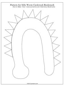 Silly Worm with Spines Cardstock Bookmarks - ready to color