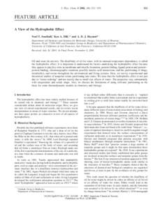 J. Phys. Chem. B 2002, 106, [removed]FEATURE ARTICLE A View of the Hydrophobic Effect