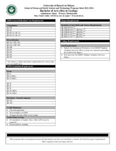 University of Hawai‘i at Mānoa School of Ocean and Earth Science and Technology Program Sheet[removed]Bachelor of Arts (BA) in Geology Admissions: Open