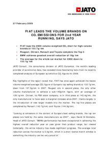 27 February[removed]FIAT LEADS THE VOLUME BRANDS ON