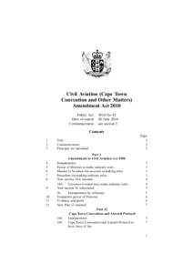Civil Aviation (Cape Town Convention and Other Matters) Amendment Act 2010