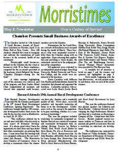 May E-Newsletter  Over a Century of Service! Chamber Presents Small Business Awards of Excellence