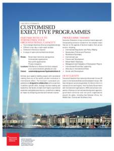 TAILORED FORMATS  CUSTOMISED EXECUTIVE PROGRAMMES PARTNER WITH US TO STRENGTHEN YOUR