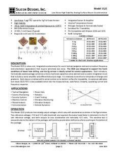 SILICONDESIGNS,INC.  Model 1521 AdvancedAccelerometerSolutions