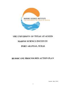 Revised: May 3, [removed] THE UNIVERSITY OF TEXAS AT AUSTIN MARINE SCIENCE INSTITUTE, PORT ARANSAS, TEXAS