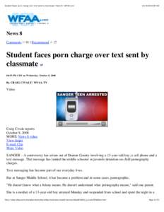 Student faces porn charge over text sent by classmate | News 8 | WFAA.com[removed]:08 AM News 8 Comments