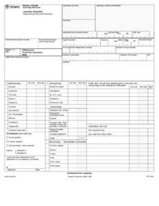 Laboratory Number  Ministry of Health and Long-Term Care  Laboratory Name and Address