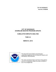 CITY OF NOOKSACK Grant No. G1000049 CITY OF NOOKSACK SHORELINE MASTER PROGRAM UPDATE CUMULATIVE IMPACTS ANALYSIS