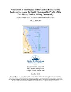 Fish / Experimental Oculina Research Reserve / Marine protected area / Fishing industry / Ivory bush coral / Magnuson–Stevens Fishery Conservation and Management Act / Sustainable fishery / Fisheries management / United States National System of Marine Protected Areas / Fishing / Environment / Fisheries science