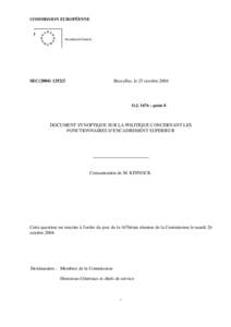 COMMISSION EUROPÉENNE 1 Secrétariat Général SEC[removed]