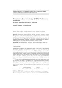 Energy Efficiency 8(4):DOI: s12053The final publication is available at link.springer.com Nonintrusive Load Monitoring (NILM) Performance Evaluation A unified approach for accuracy reporting