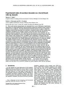 JOURNAL OF GEOPHYSICAL RESEARCH, VOL. 107, NO. C6, [removed]2001JC000955, 2002  Experimental study of nearshore dynamics on a barred beach with rip channels Merrick C. Haller1 Cooperative Institute for Limnology and Ecosy