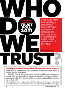 who do we trust? Reader’s digest