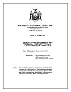 Law / Community Reinvestment Act / United States housing bubble / Financial services / Home Mortgage Disclosure Act / Bank / Commercial mortgage / Commercial bank / New York State Banking Department / Mortgage industry of the United States / United States federal banking legislation / Politics of the United States