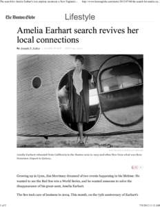 The search for Amelia Earhart’s lost airplane resurrects a New England c[removed]of 5 By Joseph P. Kahn | GLO BE S T AFF