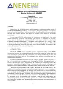 405 Modeling of ESBWR Passive Containment Cooling System with MELCOR